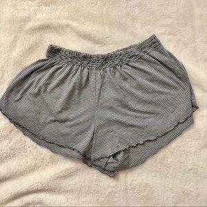Gray and White Striped Shorts Brandy Melville